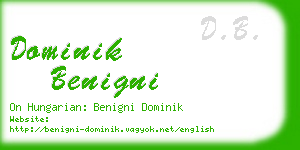dominik benigni business card